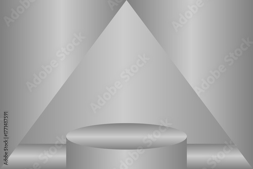 Gray gradient podium background backdrop modern minimalist presentation stage design illustration