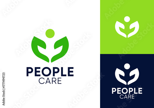 people with hands health care logo vector design