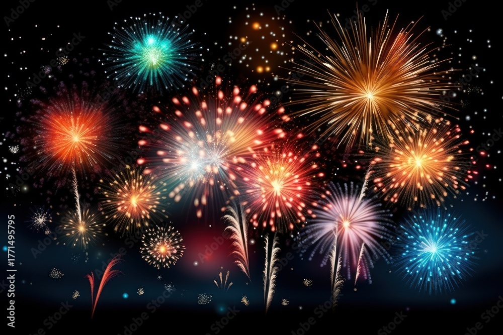 Naklejka premium Firework fireworks outdoors sparks.