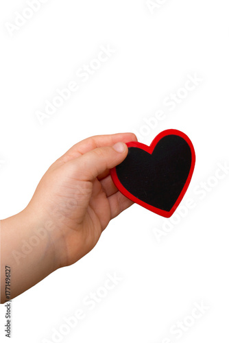 The shape of love heart icon in hand  on white background.