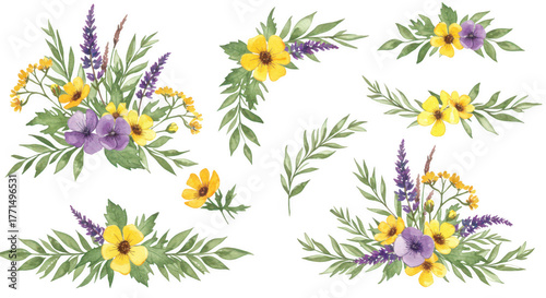 Watercolor Floral Arrangements: Exquisite watercolor floral arrangements showcase a delicate array of vibrant blooms, evoking feelings of beauty and serenity. 