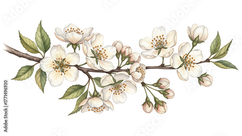 Watercolor of Tropical spring floral green leaves and flowers s isolated on transparent png background, bouquets greeting or wedding card decoration.