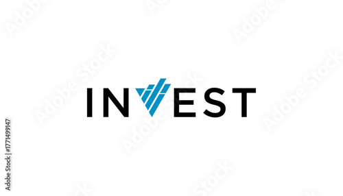 invest financial logo typography design template