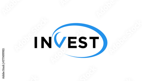 invest financial logo typography design template