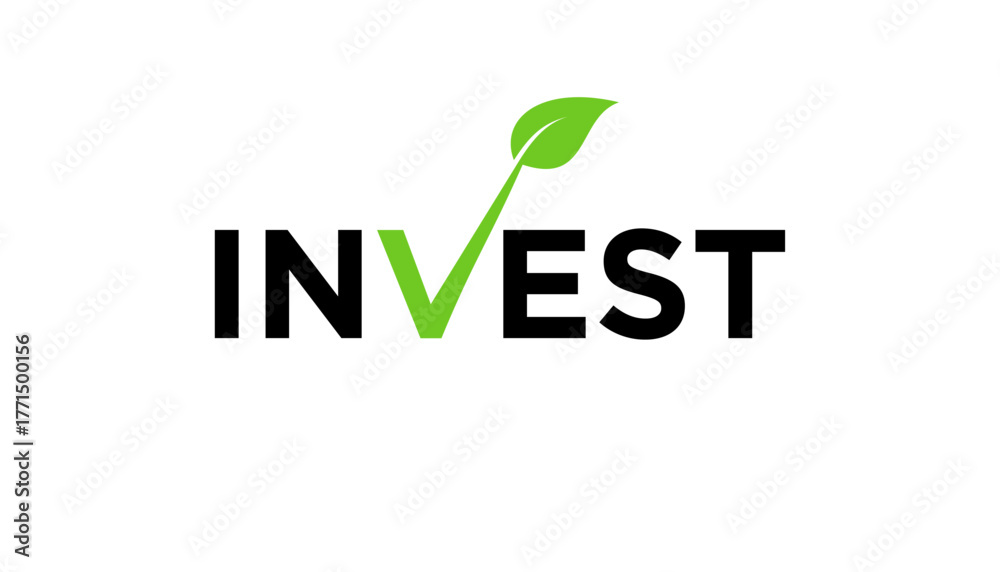 Fototapeta premium invest financial logo typography design template