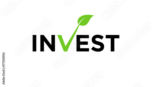 invest financial logo typography design template