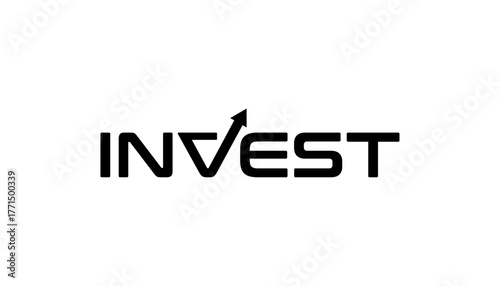 invest financial logo typography design template