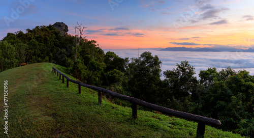 Doi Samer Dao or Doi Samoe Dao Viewpoint mountain and mist, Nan, Thailand