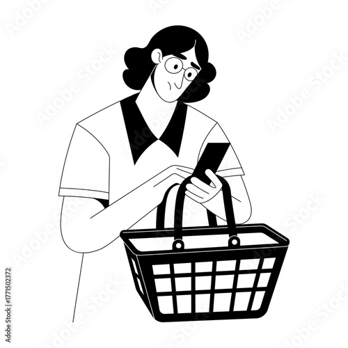 A doodle style illustration showing shopping wishlist