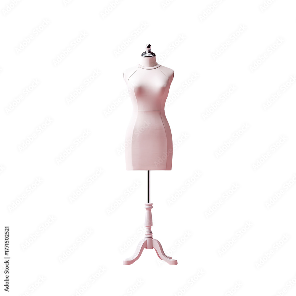 Fototapeta premium Dressmaker's mannequin on a stand, pale pink color scheme