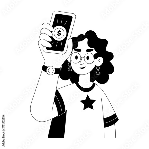 A drawing style illustration representing cashback