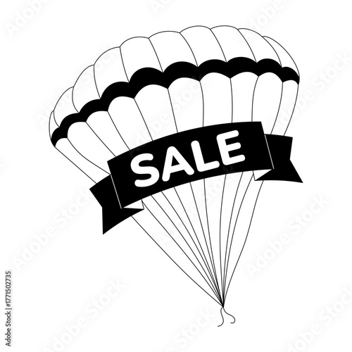 A doodle style illustration showing sale