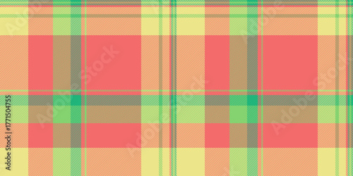 Fall background textile check, mid seamless texture vector. Shape fabric tartan pattern plaid in red and khaki colors.