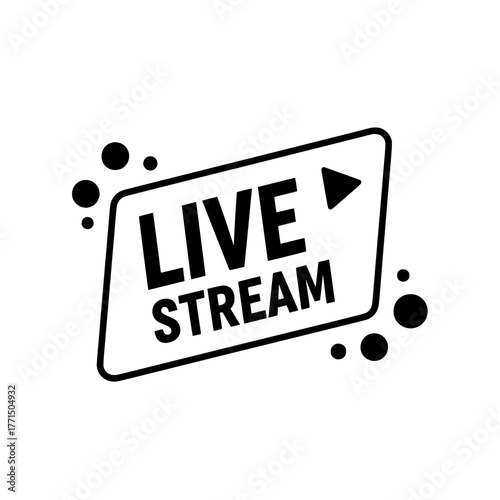 Live Stream Icon with Play Symbol