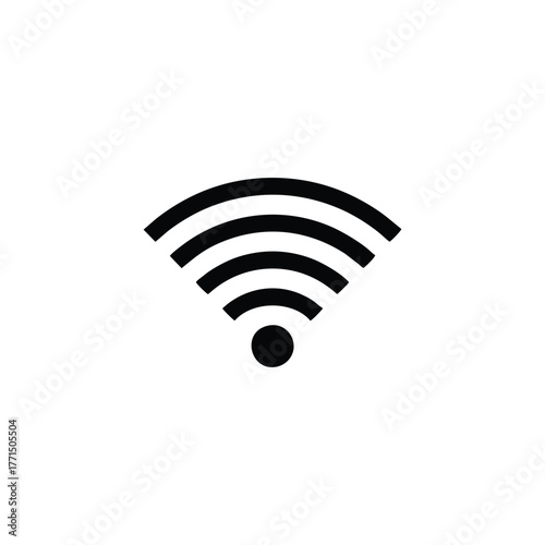 Black WiFi Signal Icon - Wireless Internet, Hotspot, and Connectivity Symbol