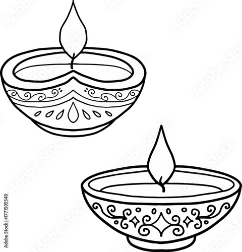 Candle illustration on diwali day suitable for decoration, greeting cards, stickers and emoticons