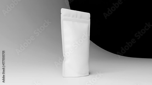 Blank white pouch mockup product packaging design isolated on background.