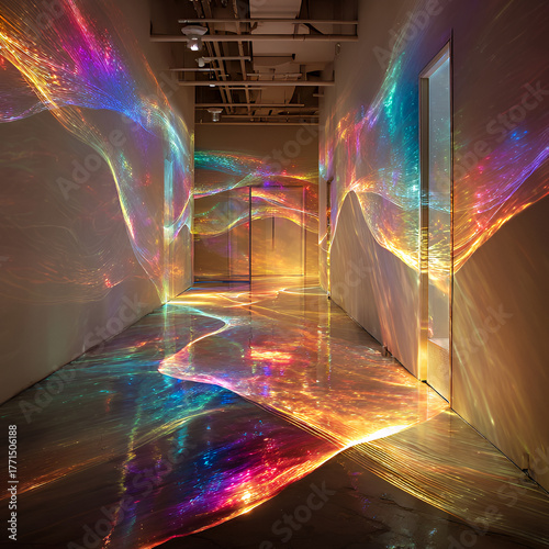 Modern Zen Bathroom Vanity with Backlit Mirror, White Vessel Sink, and Pale Oak Cabinetry with Warm LED Accent Lighting