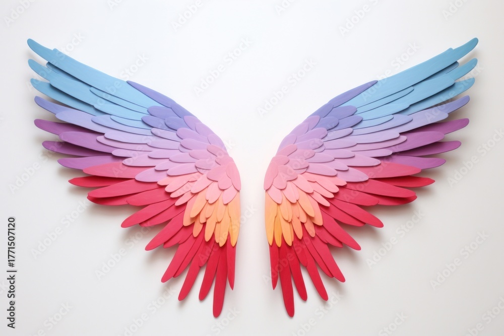 Obraz premium Angle wings paper bird art.
