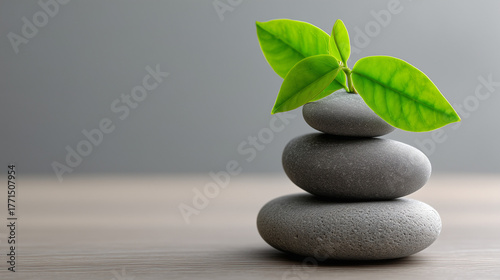 Stack of balanced stones wi...