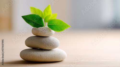 Stack of balanced stones wi...