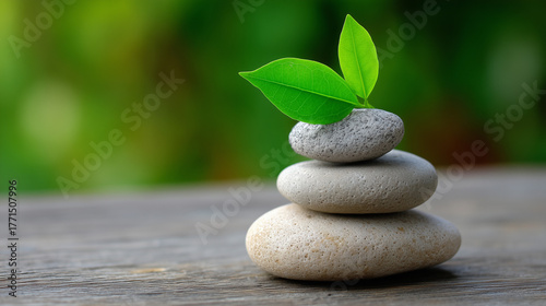 Stack of balanced stones wi...
