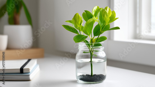 Glass jar with single flour...