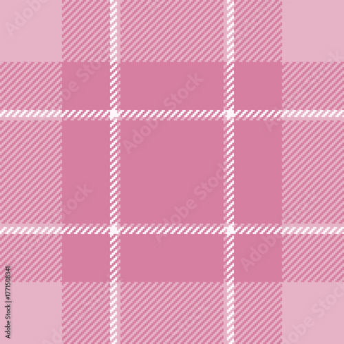 Rag seamless vector plaid, various tartan texture background. Fluffy pattern textile fabric check in pink and light colors.