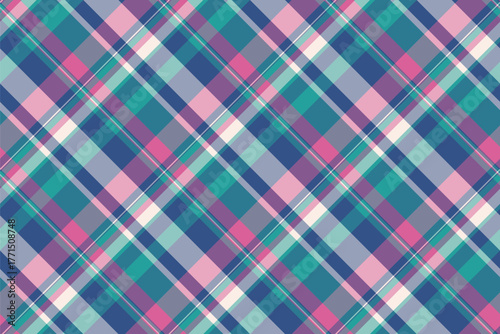 Goose pattern background vector, other texture tartan seamless. Poncho plaid check fabric textile in pastel and cyan colors.