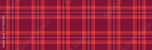 Warm, cozy red plaid pattern. Classic textile design ideal for backgrounds, apparel, or festive designs. Versatile  timeless for seasonal projects.