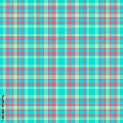 Canadian pattern tartan plaid, bandanna vector background fabric. Diwali texture seamless textile check in pastel and teal colors.