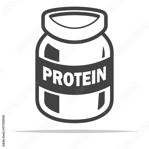 Protein powder bottle outline icon transparent vector isolated