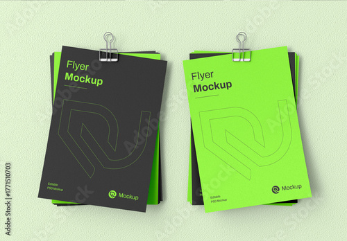 Flyer Mockup Set on Clip