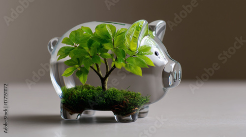 Transparent glass piggy ban...