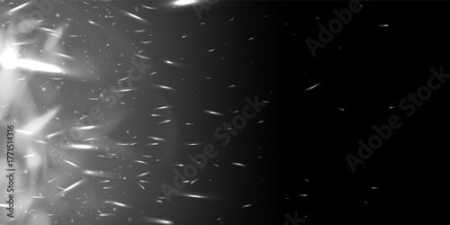 Realistic fiery sparks and glowing embers rising through smoke on dark background. Dynamic flame and heat effect with glowing light and ash. Perfect for fire, power or magic design.