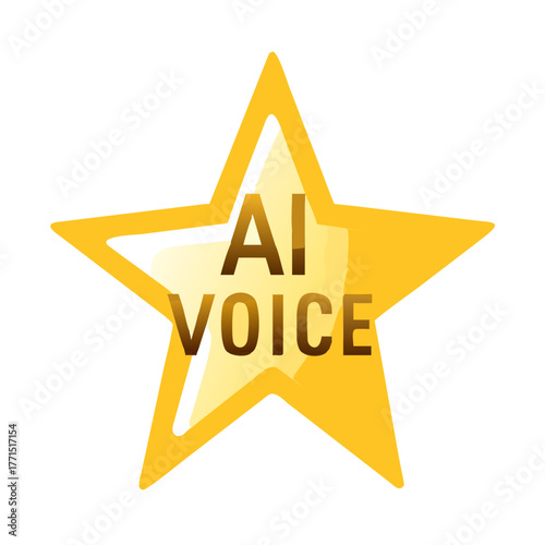 AI Voice lettering in glossy golden star
