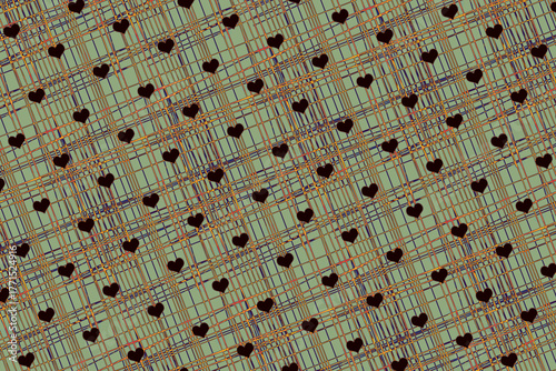 Abstract heart pattern template for fabric, tile design. background .