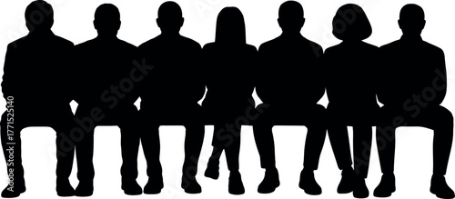Silhouette of Diverse Business Team Sitting Together Unity and Collaboration