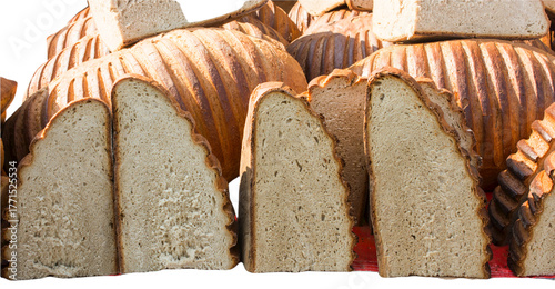 Traditional Turkish bread isolated on white background.