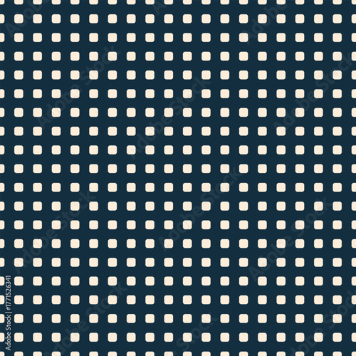 A seamless vector pattern featuring cream rounded squares on a deep navy background, ideal for web backgrounds, stationery, and graphic projects.