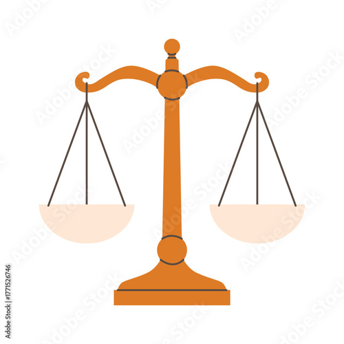 weigh balance scale icon; symbolizing justice, equality, and decision making- vector illustration