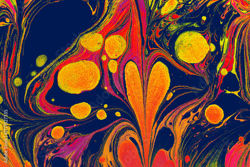 Ebru  marbling with floral patterns. Unique art  marbling  texture  background