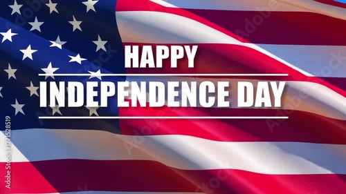 Waving American flag with bold 