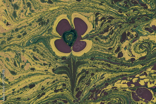 Ebru art background with  floral marbling texture patterns Abstract marble floral pattern texture