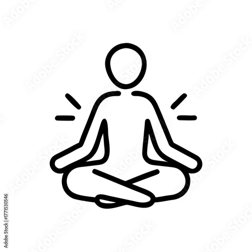 Minimalist yoga pose illustration for health and wellness concept design