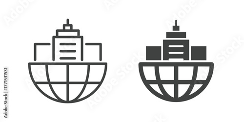 Business Icon. Line and glyph solid icon