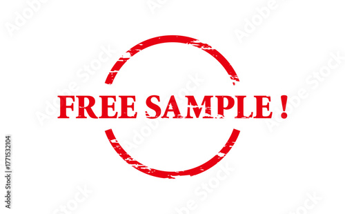 FREE SAMPLE ! - FREE SAMPLE ! words written on Red Rubber Stamp 
