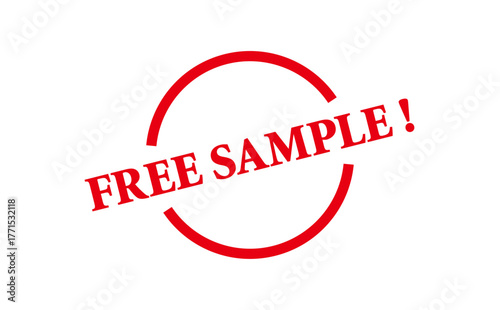 FREE SAMPLE ! - FREE SAMPLE ! words written on Red Rubber Stamp 
