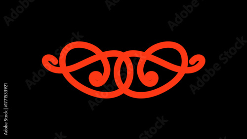 Inspiration logo design vector illustration. red ornament with curls vector illustration .Abstract illustration