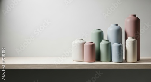 Wallpaper Mural Pastel vases still life — minimalist home decor scene Torontodigital.ca
